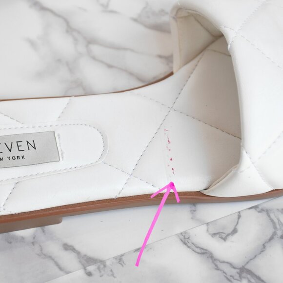 Steven NY by Steve Madden Quilted Slip Sandals White Size 8 - Picture 8 of 8